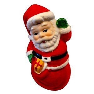 Vintage Santa Christmas Bell Ornament Giftco 1980 Ceramic Holiday Decor JH1364